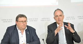 Pressekonferenz zur Erhebung der Grundkompetenzen der Walliser Sch&uuml;ler am Freitagnachmittag in Sitten.