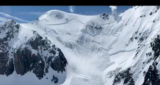 Erfolgreich ausgel&ouml;ste Lawine oberhalb der Passstrasse.