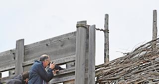 Distanz. Auf dem Beobachtungsh&uuml;gel auf Bilderjagd.