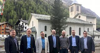 Verwaltungsrat und Gesch&auml;ftsf&uuml;hrung der EVWR (v.l.): Vizepr&auml;sident Philipp Teysseire, Urs Hildbrand, Paul Biffiger, Pr&auml;sident Michel Schwery, Philipp Zenh&auml;usern, Alain Bregy und Martin Gattlen (Auf dem Foto fehlen Egon Furrer, Reinhard Imboden und Roger Kalbermatten). 
