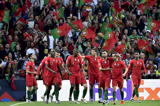 Der Jubel des Gastgebers, Portugal holte sich den ersten Titel in der Nations League.