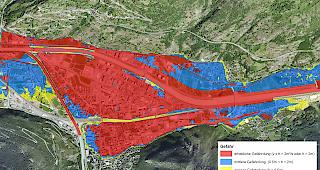 Situation in Visp vor der 3. Rhonekorrektion.