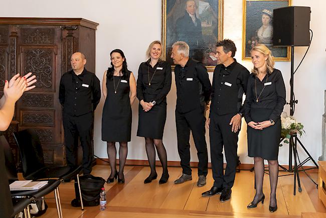 Verantwortlich für die Festlichkeiten: Rudolf Jossen, Simone Ruppen, Claudia Lötscher, Beat Borter, Erhard Salzmann und Barbara Ritz (von links).