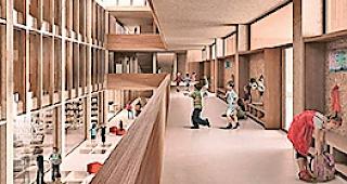 Modern. 22 Klassenzimmer wird der neue Schulkomplex haben.