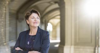 Bundesr&auml;tin Viola Amherd h&auml;lt ihre Ansprache zum 1. August in M&uuml;nster. 