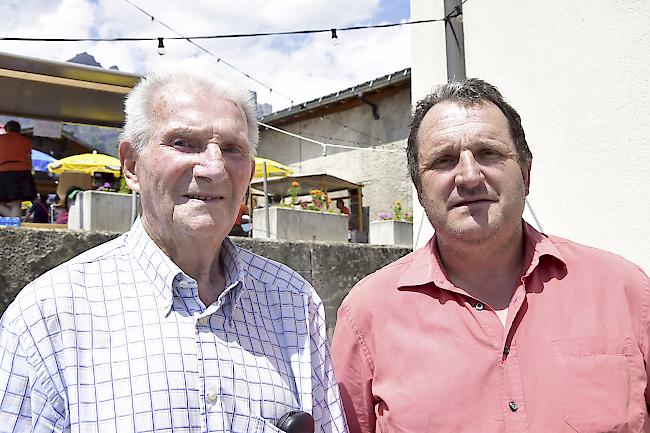 Walter Plaschy (87) aus Varen und Kilian Plaschy (56) aus Naters.