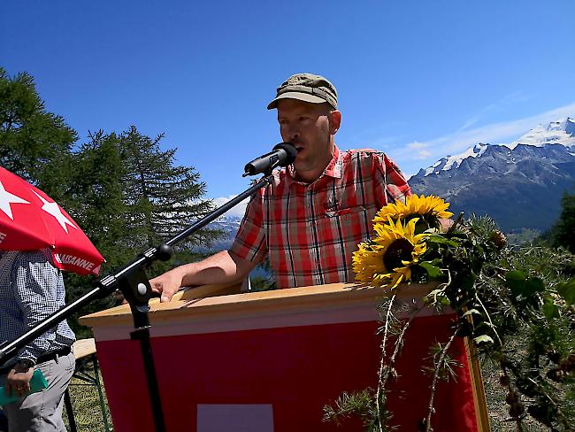 Bürchens Präsident Philipp Zenhäusern bedankte sich bei den zahlreich erschienenen Gästen.