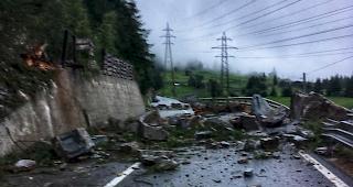 Steinschlag zwischen Herbriggen und Randa.