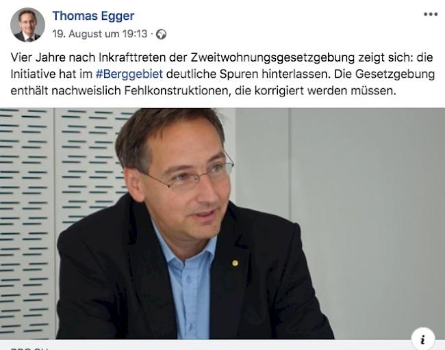 Vermischt: Auf Thomas Eggers Profil findet sich Privates neben Politischem.
