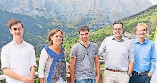 Gr&uuml;n und liberal. Gwena&euml;l Richard, Tamar Hosennen-Gerber,  Nathan Metthez, Roger Ambort und Philippe Jansen (von links).