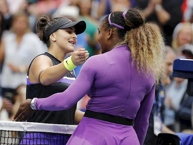 Bianca Andreescu (links) und Serena Williams: Der Altersunterschied von 18 Jahren und 263 Tagen war der grösste, den es in der Profiära je in einem Grand-Slam-Final gegeben hat.