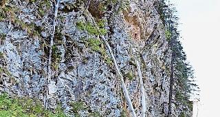 Die zwei Plastikrohre bleiben vorerst h&auml;ngen.