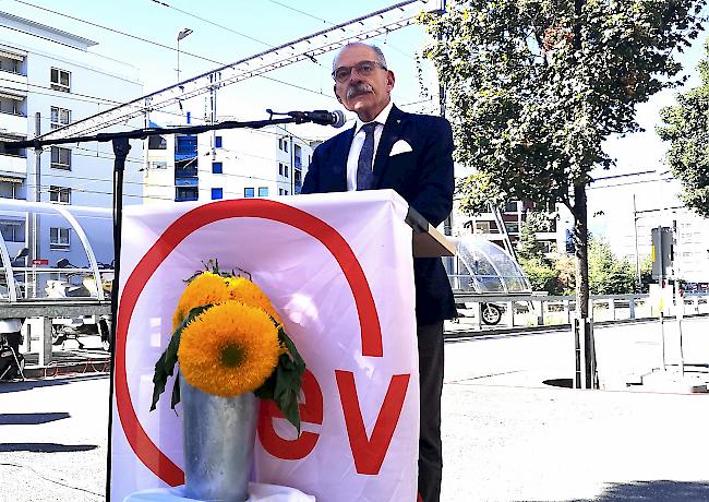 Verkehrsstadt Brig. Stadtpräsident Louis Ursprung lobte die Zusammenarbeit zwischen den Betrieben und den Gemeindebehörden. 