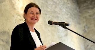 Radka Denemarkov&agrave; anl&auml;sslich der Spycher Literaturpreisverleihung 2019 im Schloss Leuk.