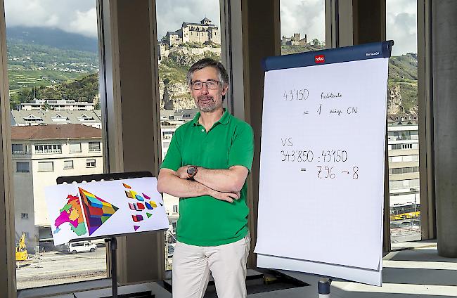 Grégoire Nicollier. Der Mathe-Professor (HES-SO) erwägt hier verschiedene Szenarien für den 20. Oktober