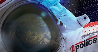 Polizeipr&auml;senz an der &laquo;Foire du Valais&raquo; 2019. Das Thema der diesj&auml;hrigen Messe: Weltall.