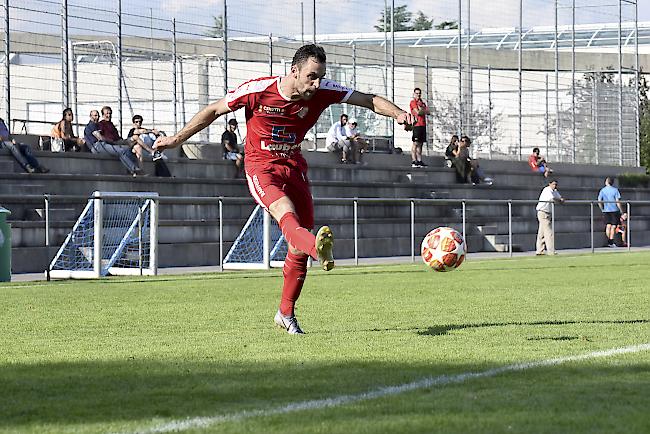 Hisham Emurli. Torschütze zum 2:0 für den FC Naters Oberwallis. Foto WB