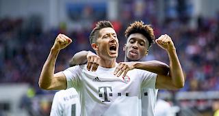 Auf Rekordjagd. Bayern-St&uuml;rmer Lewandowski zeigt sich in diesen Tagen in Topform.