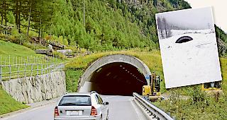 Der Lawinenschutzdamm soll verhindern, dass die Strasse zwischen T&auml;sch und Zermatt im Gebiet &laquo;T&auml;schwang&raquo; wie im Jahr 2014 versch&uuml;ttet wird (siehe kleines Bild).