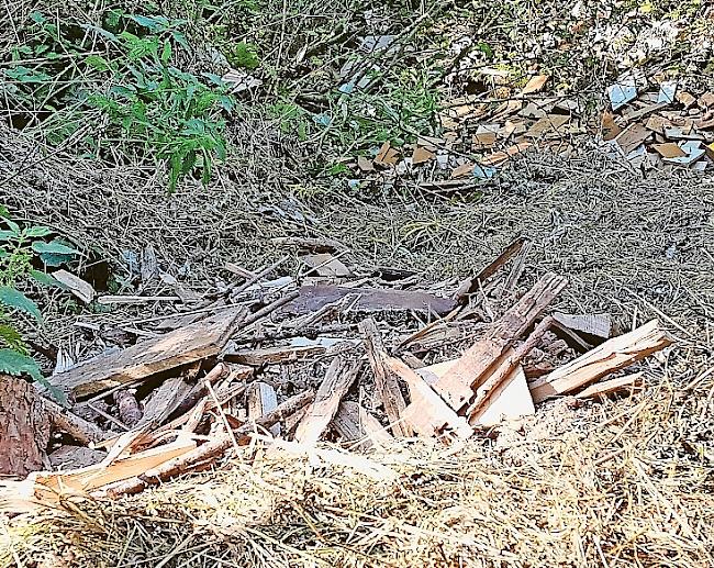 Unterhalb der alten Strasse nach Heiligkreuz wurden zersägte Möbel und Schränke entsorgt.