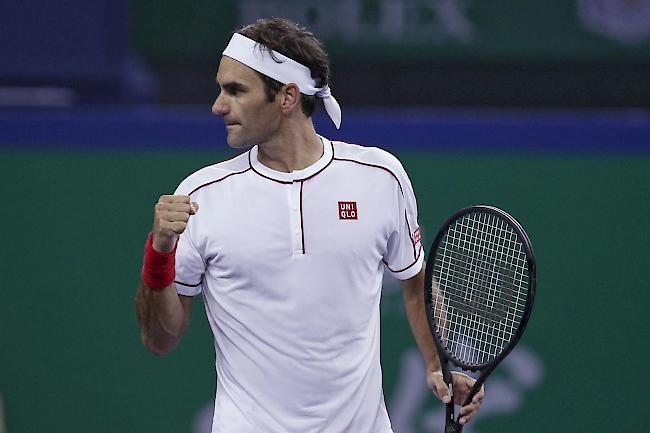 Roger Federer besiegt David Goffin im Achtelfinal von Schanghai mit 7:6 (9:7), 6:4.