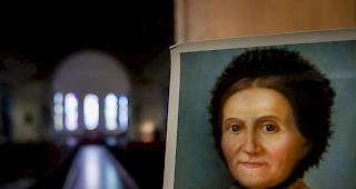 Eine Innenansicht der Kirche der Marguerite Bays in Siviriez.