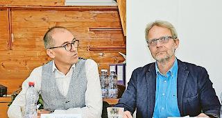 Leitung. Ioan Cromec, Pr&auml;sident des neu geschaffenen  Stiftungsrats (links), und Vizepr&auml;sident Paul Weber.