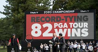 Mit seinem 82. Erfolg auf der PGA-Tour stellt Tiger Woods die 54 Jahre alte Bestmarke seines US-amerikanischen Landsmanns Sam Snead ein.