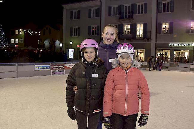 Jlma Jossen (12), Glis, Norma Bigatti (18), Naters, und Carlotta Heinen (11), Brig.  