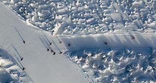 Es best&uuml;nden keine Anzeichen, dass die Lawine von Menschen ausgel&ouml;st wurde. (Symbolbild: eine Skipiste von oben)