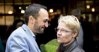 Klare Hintergedanken. Nationalrat Mathias Reynard und Parteipr&auml;sidentin Barbara Lanthemann.