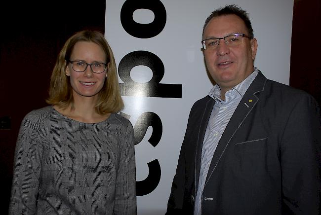 Das neue Führungsduo der CSPO: Vizepräsidentin Danica Zurbriggen Lehner und Präsident Konstantin Bumann. Foto Mengis media