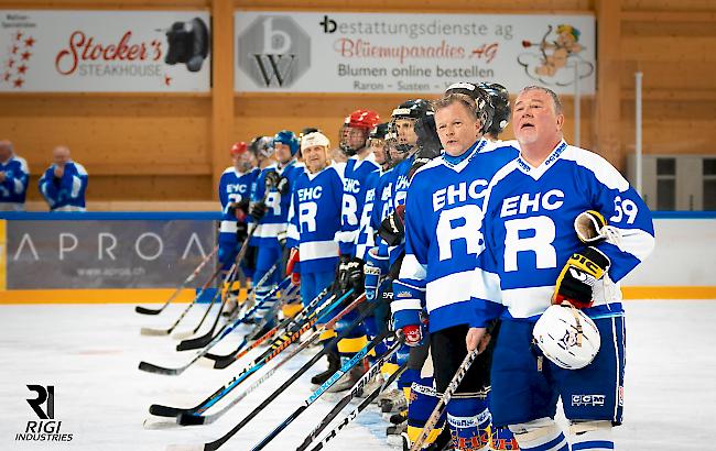 Urgesteine des EHC Raron vor dem Legenden-Match.