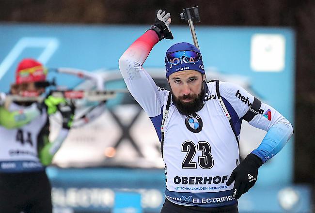 Benjamin Weger kann sich beim Verfolgungsrennen in Ruhpolding nicht steigern
und erreicht den 34. Rang. (Archivbild)