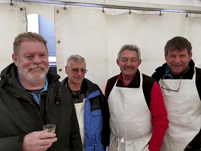 Herbert Imseng (64), Ried-Brig, Walter Manz (74), Sepp Schwestermann (65) und Manfred Schallbetter (61), alle aus Glis.