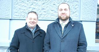 Franz Ruppen (links) und Matthias Eggel stehen ein f&uuml;r ein Nein zur Mieterverbands-Initiative vom 9. Februar 2020.