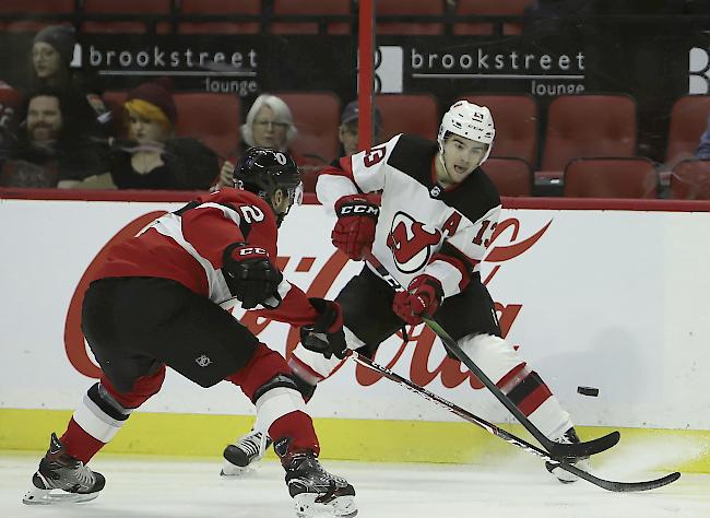 Der Natischer Nico Hischier steuerte beim 4:3-Sieg gegen die Ottawa Senators einen Assist bei.