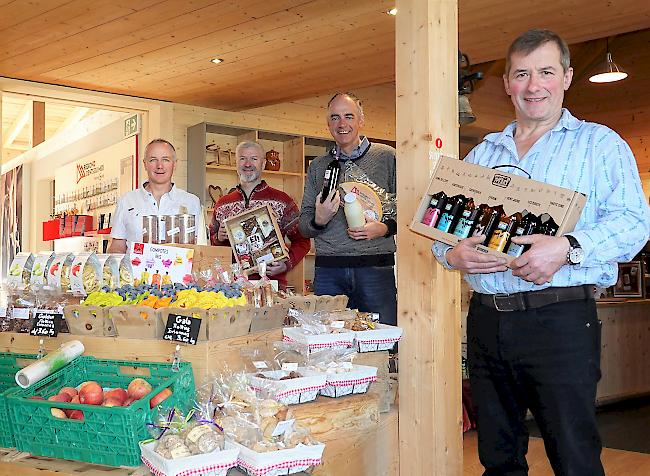 Laurent Ecoeur, Genossenschaft Promovi, Laurent Meier, Landwirtschaftsgesellschaft Val d’Illiez, Christophe Darbellay, Jean Christe, Genossenschaft La Cavagne (von links).