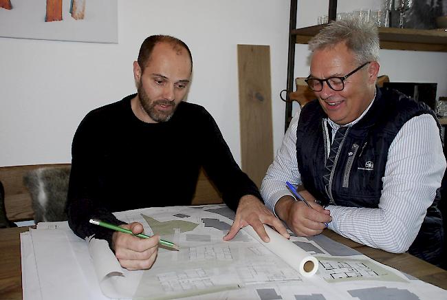 Bereit für die Realisierungsphase. Der schwedische Investor Peter Wittander (rechts) mit Architekt Reto Ricci.