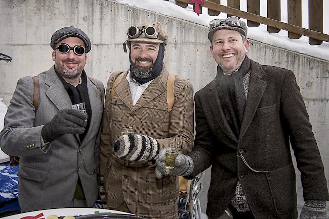 Flavio Bodenmann (45), Manfred Jossen (49) und Kilian Jossen (48), Glis. 