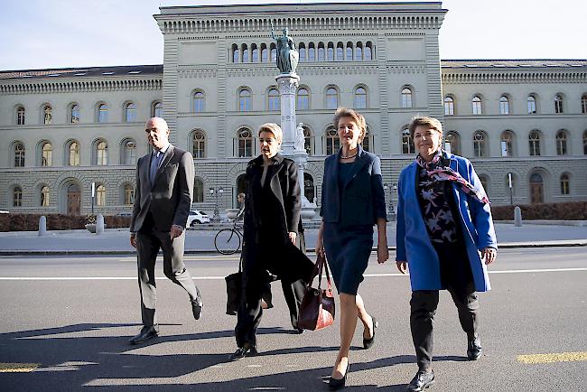 16. März 2020. Der Bundesrat auf dem Weg, die «ausserordentliche Lage» zu verhängen.