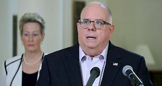 Gouverneur Larry Hogan spricht am Freitag auf einer Pressekonferenz in Annapolis. Die Beh&ouml;rden suchten zun&auml;chst nach der Tochter und einem Enkel von Kathleen Kennedy Townsend, der ehemaligen Gouverneurin von Maryland.