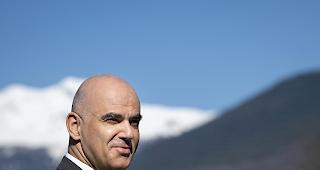 Alain Berset am Montagvormittag in Sitten.